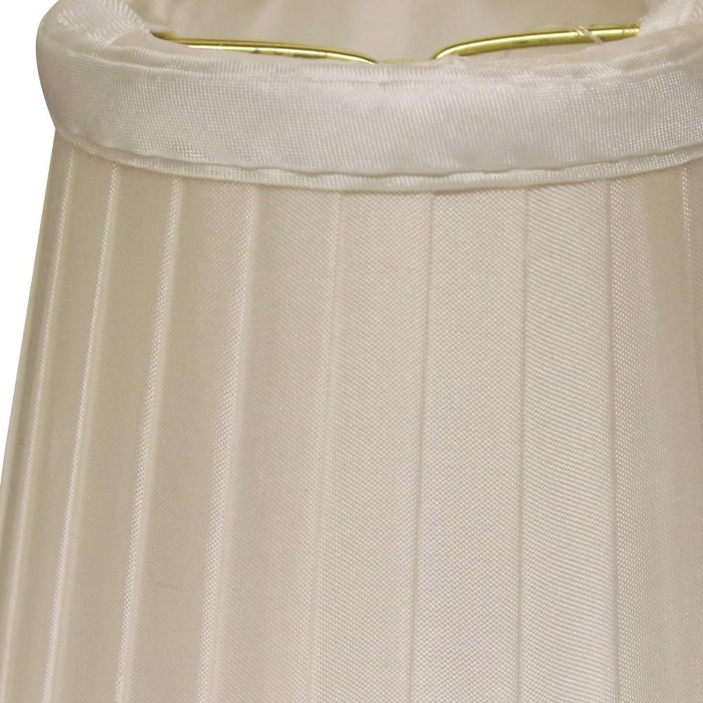 4" Slate Grey Set of 6 Slanted Pleat Chandelier Silk Lampshades. Picture 6