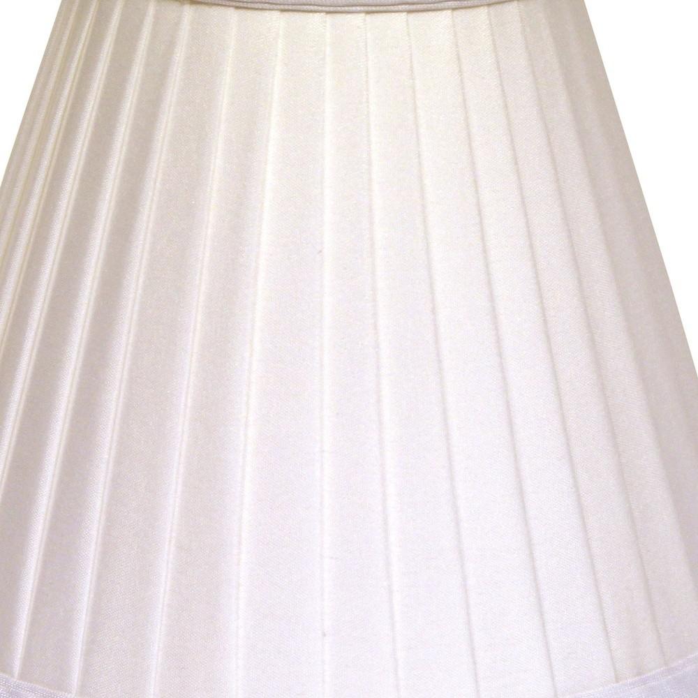 5" White Set of 6 Slanted Pleat Chandelier Silk Lampshades. Picture 7