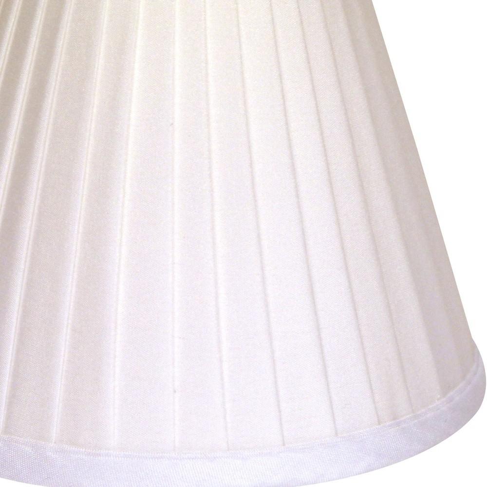 5" White Set of 6 Slanted Pleat Chandelier Silk Lampshades. Picture 9