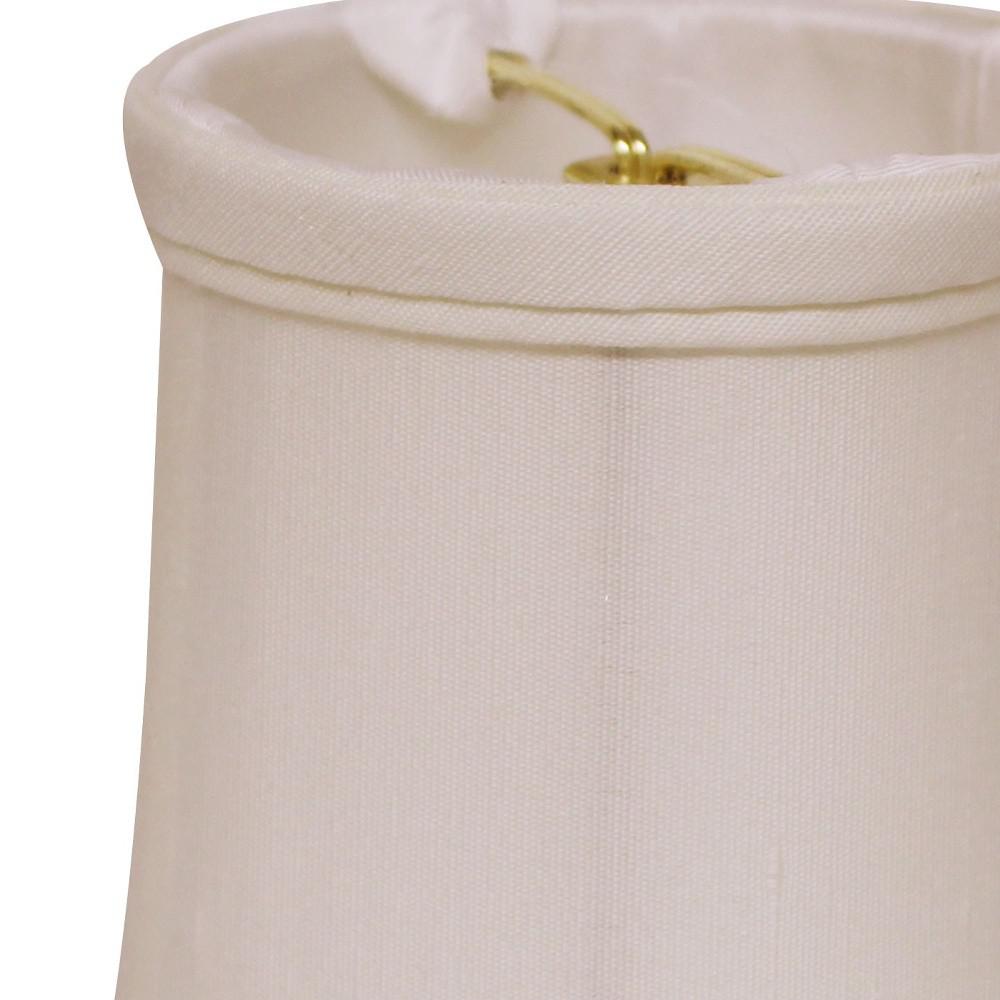 4" White Set of 6 Slanted Chandelier Tissue Shantung Lampshades. Picture 6