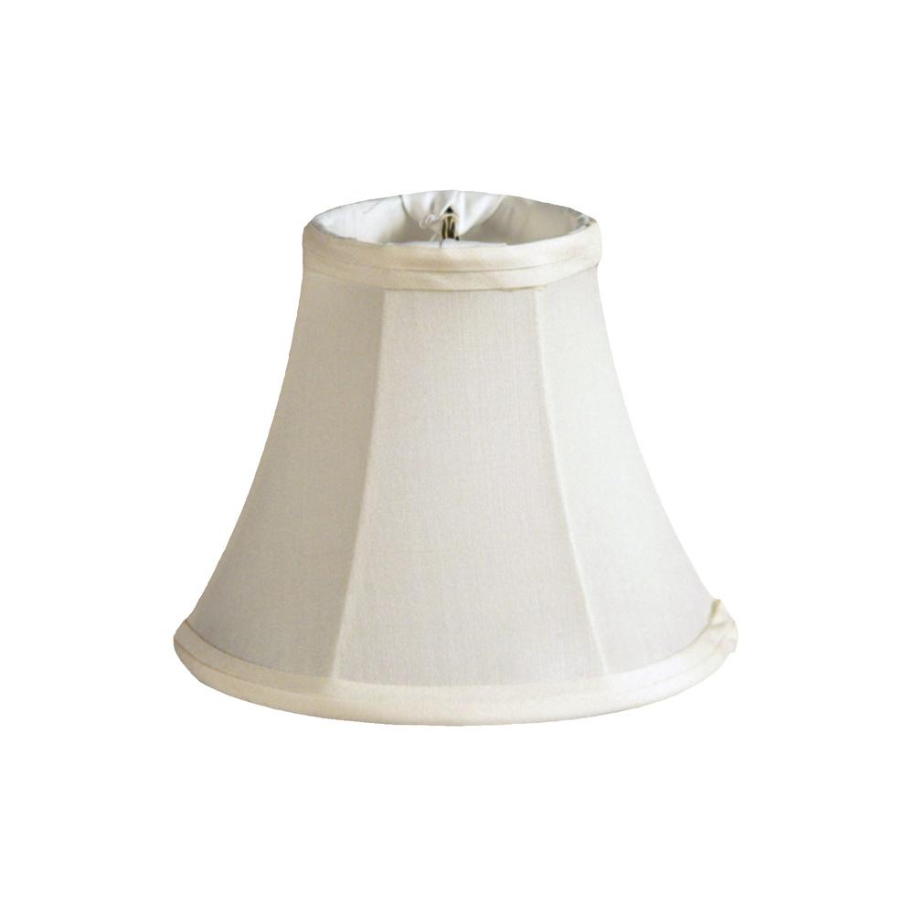 4" Ivory Slanted Silk Set of 6 Chandelier Pongee Shantung Lampshades. Picture 1