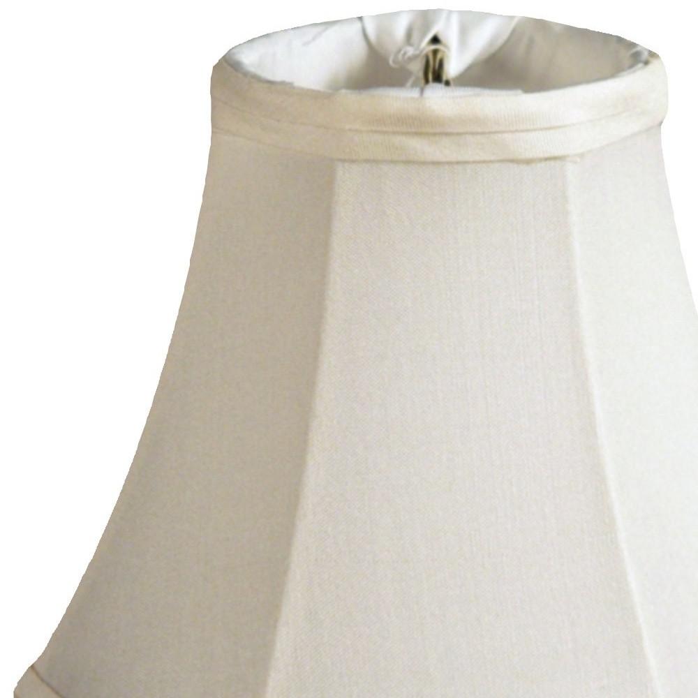 4" Ivory Slanted Silk Set of 6 Chandelier Pongee Shantung Lampshades. Picture 4