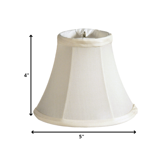 5" Ivory Set of 6 Slanted Chandelier Pongee Silk Lampshades. Picture 2
