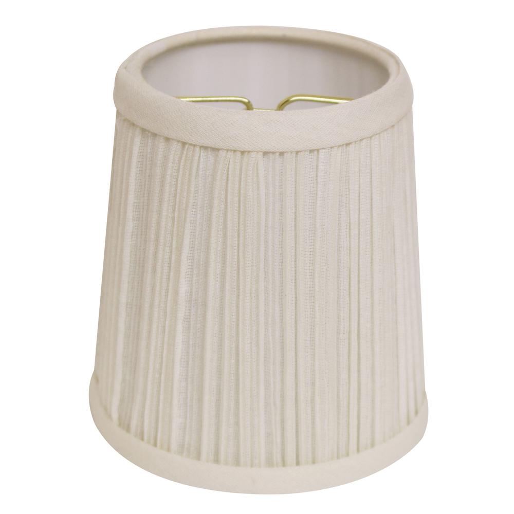 5" White Set of 6 Chandelier Broadcloth Lampshades. Picture 1