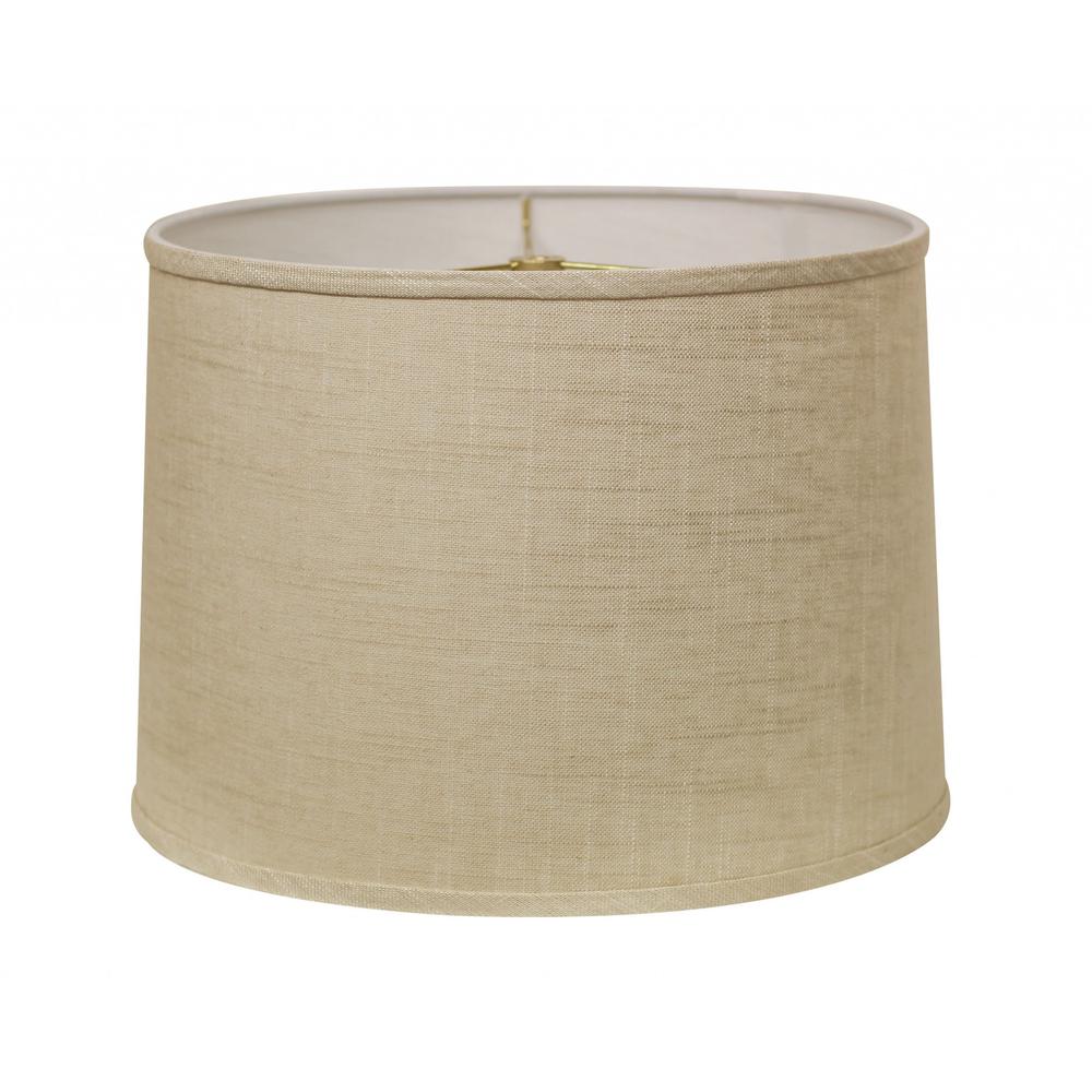 13" Light Wheat Throwback Drum Linen Lampshade. Picture 1