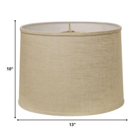 13" Light Wheat Throwback Drum Linen Lampshade. Picture 2