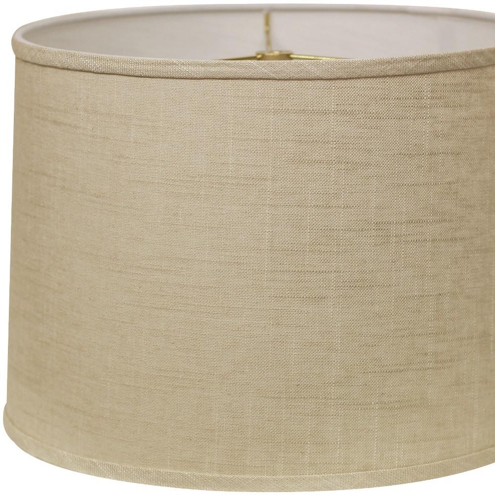 13" Light Wheat Throwback Drum Linen Lampshade. Picture 6