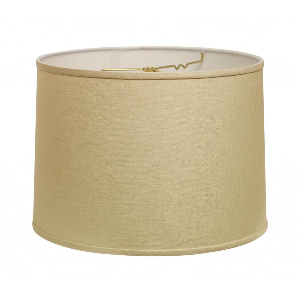 13" Parchment Beige Throwback Drum Linen Lampshade. Picture 4