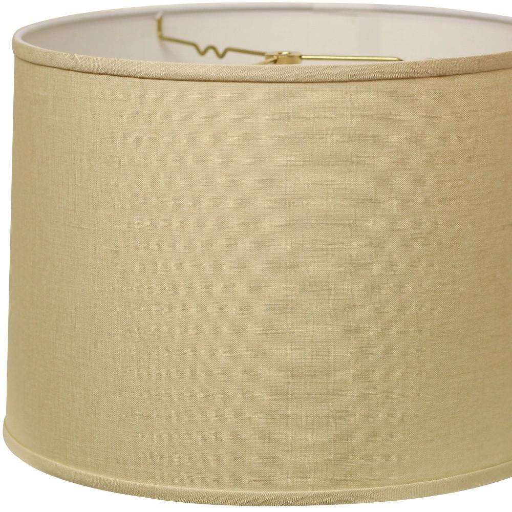 13" Parchment Beige Throwback Drum Linen Lampshade. Picture 6