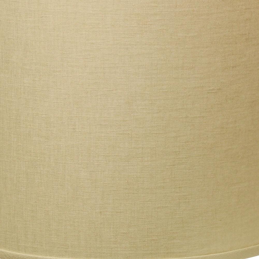 13" Parchment Beige Throwback Drum Linen Lampshade. Picture 8