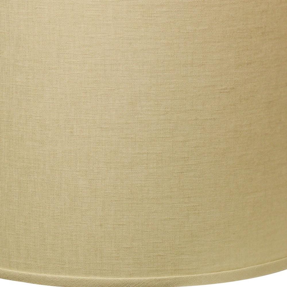 13" Parchment Beige Throwback Drum Linen Lampshade. Picture 9