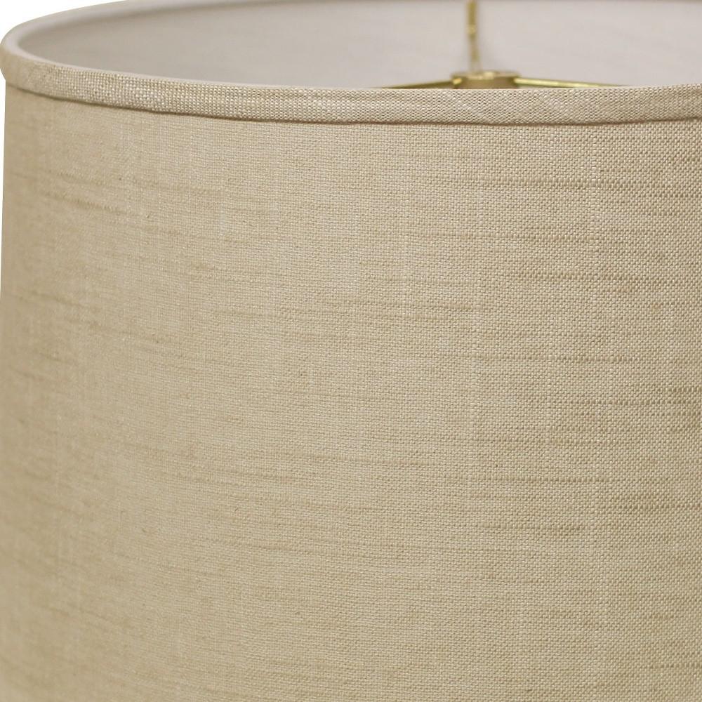 14" Light Wheat Throwback Drum Linen Lampshade. Picture 7