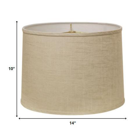 14" Light Wheat Throwback Drum Linen Lampshade. Picture 8