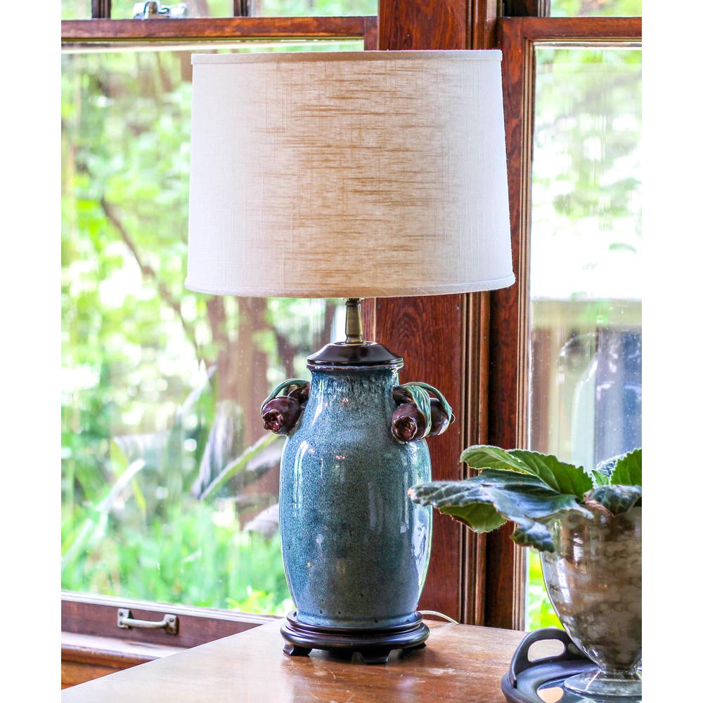 16" Light Wheat Throwback Drum Linen Lampshade. Picture 2