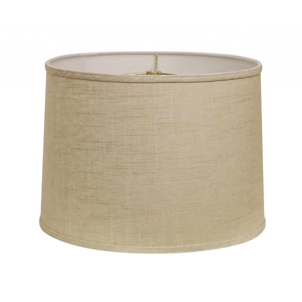 16" Light Wheat Throwback Drum Linen Lampshade. Picture 3