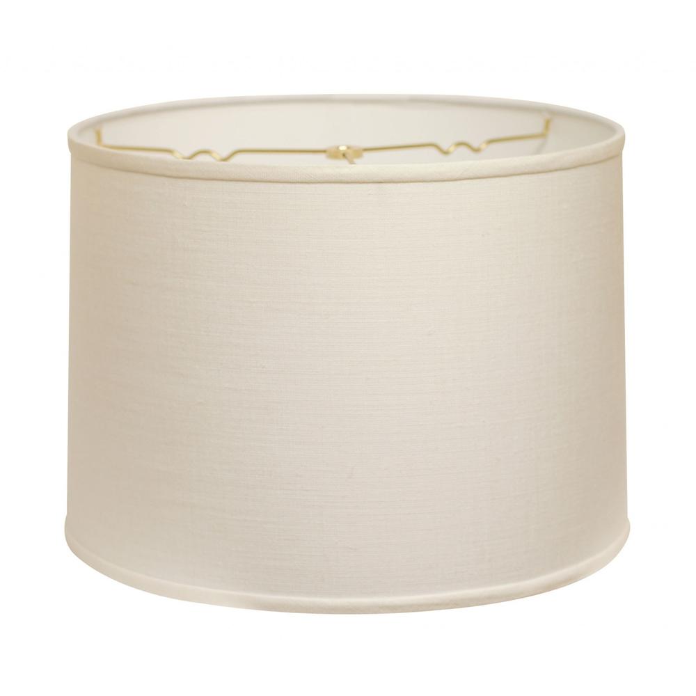 16" White Throwback Drum Linen Lampshade. Picture 3