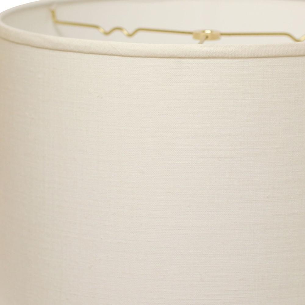 16" White Throwback Drum Linen Lampshade. Picture 5