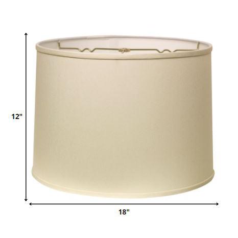 18" Ivory Throwback Drum No Slub Lampshade. Picture 6