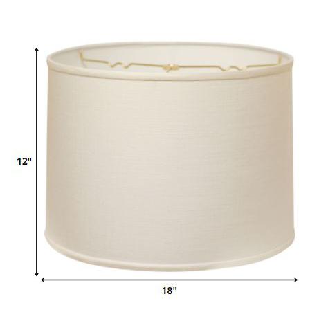 18" white Throwback Drum Linen Lampshade. Picture 6