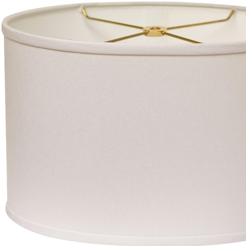 12" White Throwback Oval No Slub Lampshade. Picture 4