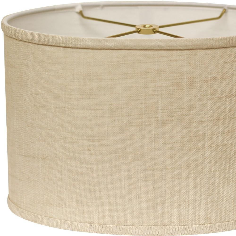 12" Light Wheat Throwback Oval Linen Lampshade. Picture 4