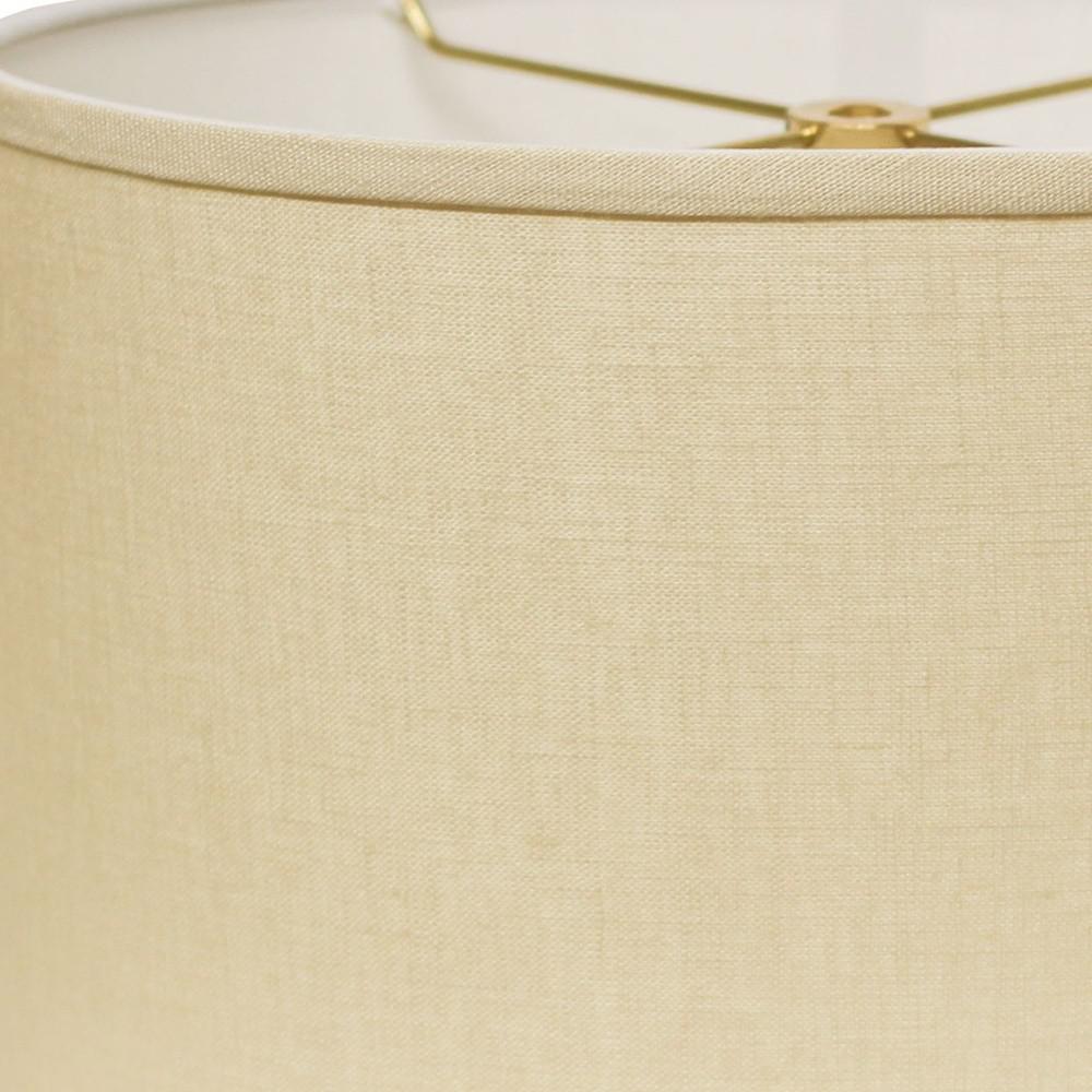 12" Parchment Biege Throwback Oval Linen Lampshade. Picture 5