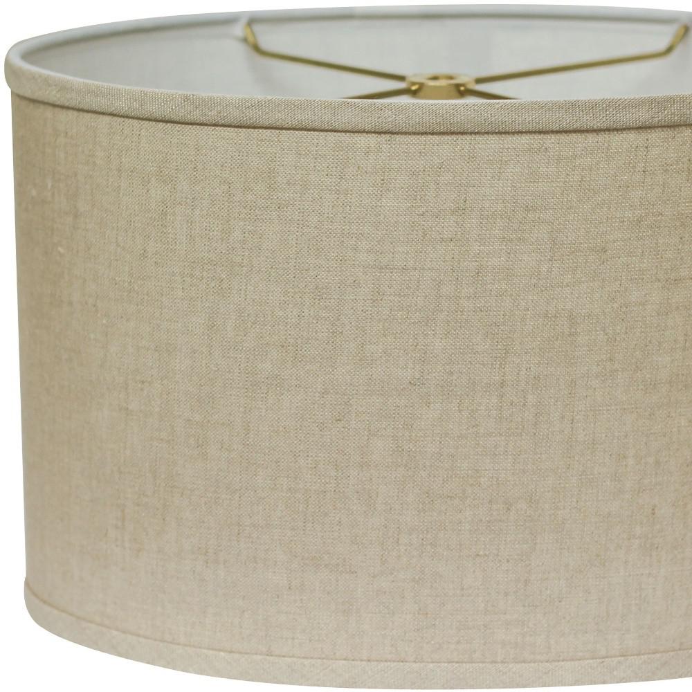 12" Dark Wheat Throwback Oval Linen Lampshade. Picture 3
