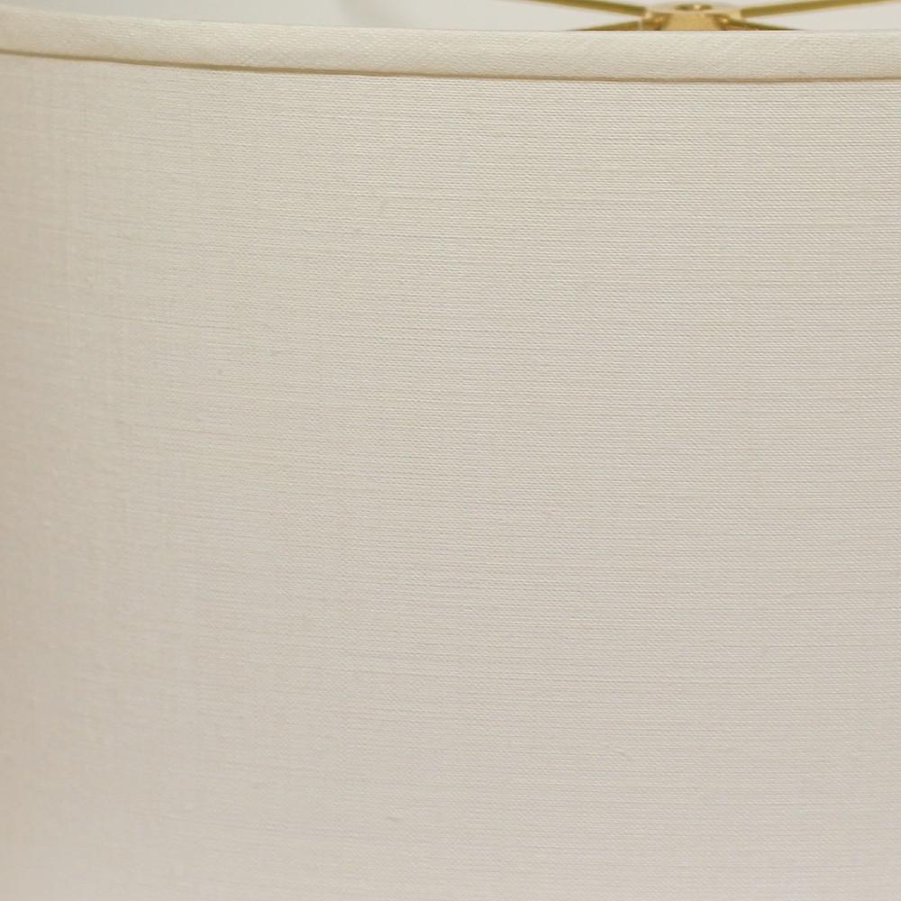 12" White Throwback Oval Linen Lampshade. Picture 5