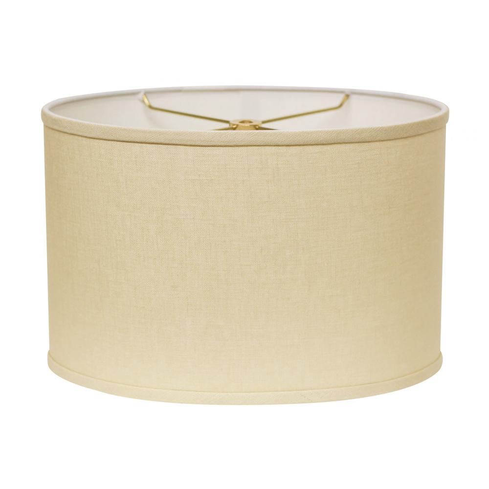 14" Parchment Biege Throwback Oval Linen Lampshade. The main picture.