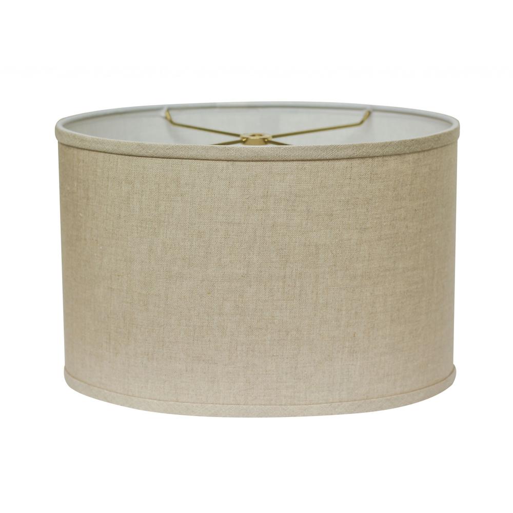 14" Dark Wheat Throwback Oval Linen Lampshade. Picture 1