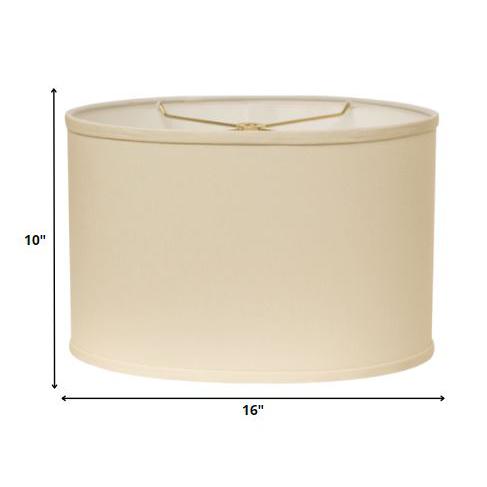 16" Ivory Throwback Oval No Slub Lampshade. Picture 5