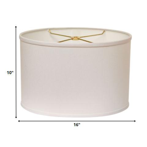16" White Throwback Oval No Slub Lampshade. Picture 6