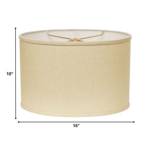 16" Parchment Biege Throwback Oval Linen Lampshade. Picture 6