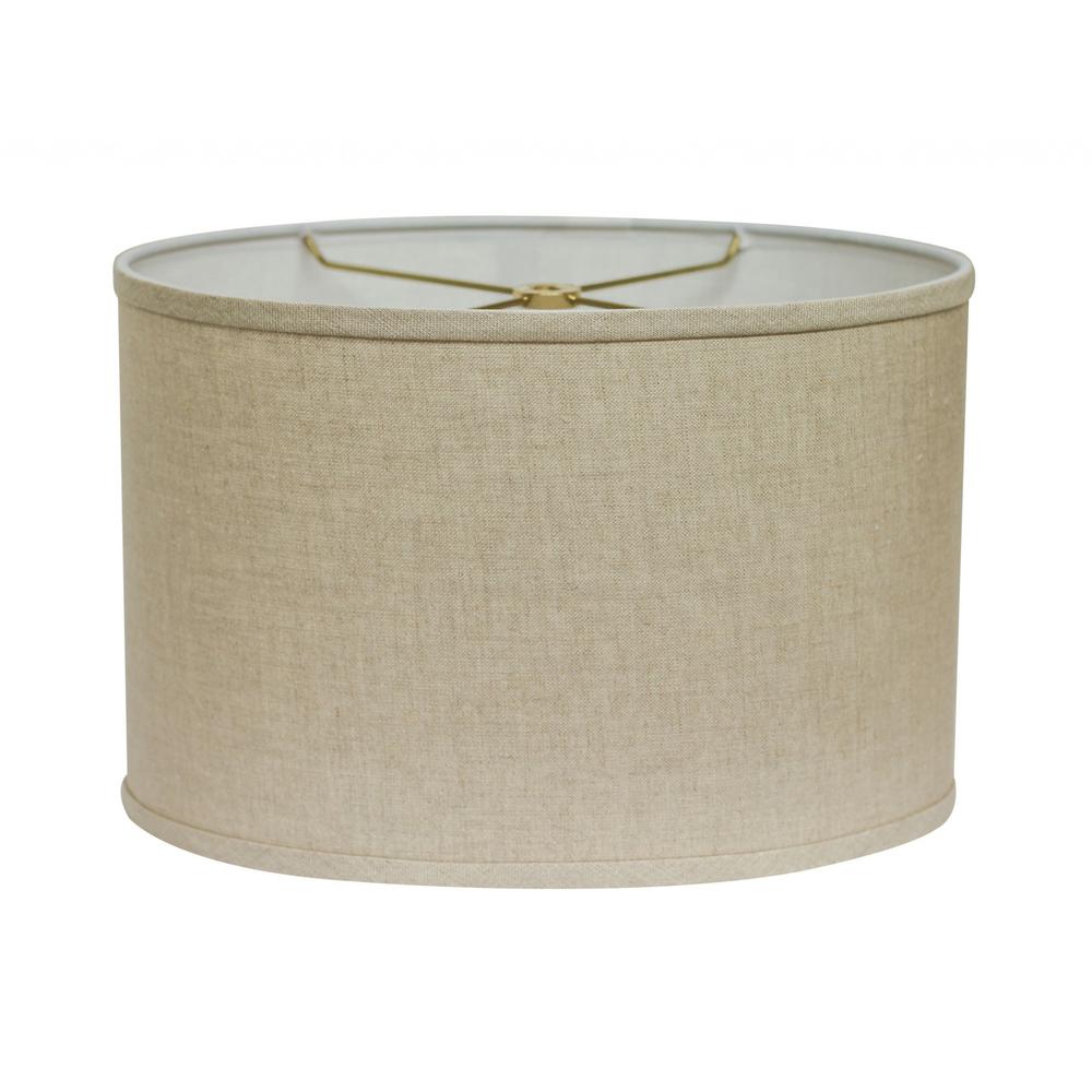 16" Dark Wheat Throwback Oval Linen Lampshade. Picture 2
