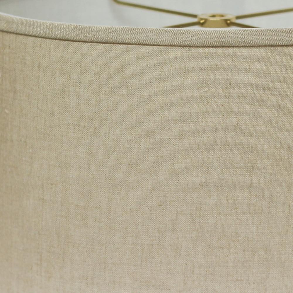 16" Dark Wheat Throwback Oval Linen Lampshade. Picture 4