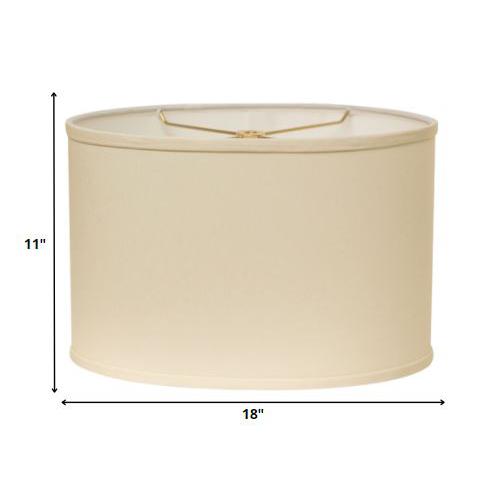 18" Ivory Throwback Oval No Slub Lampshade. Picture 5