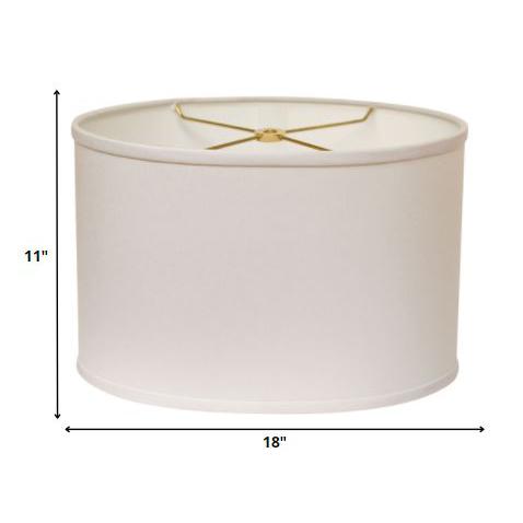 18" White Throwback Oval No Slub Lampshade. Picture 6