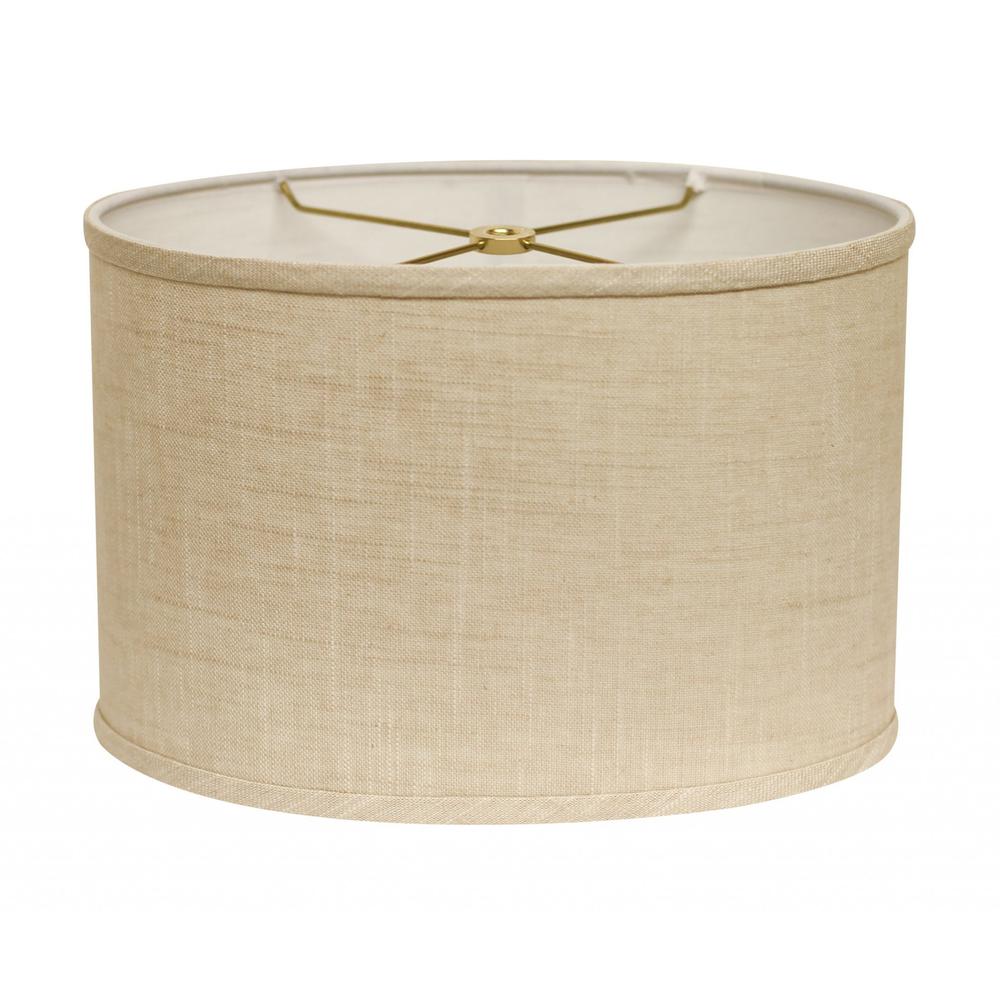 18" Light Wheat Throwback Oval Linen Lampshade. Picture 2