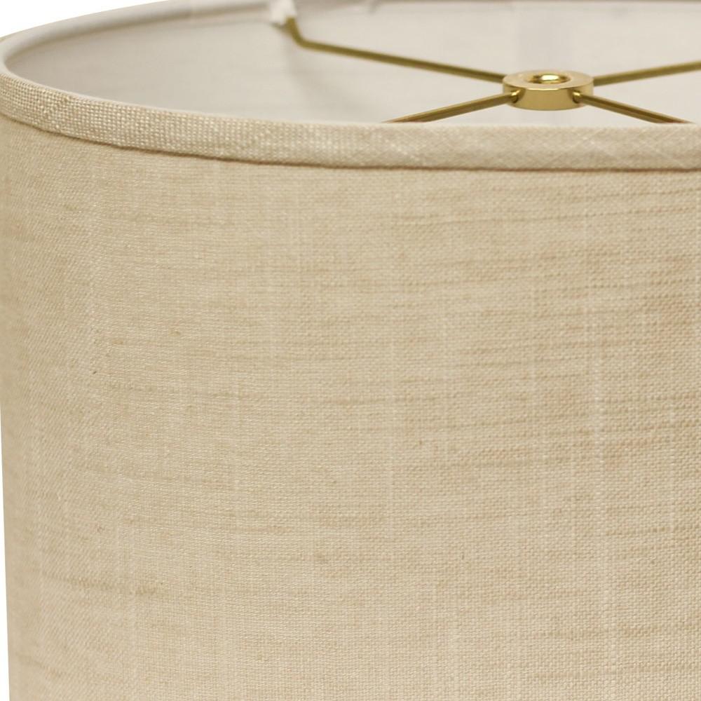 18" Light Wheat Throwback Oval Linen Lampshade. Picture 4
