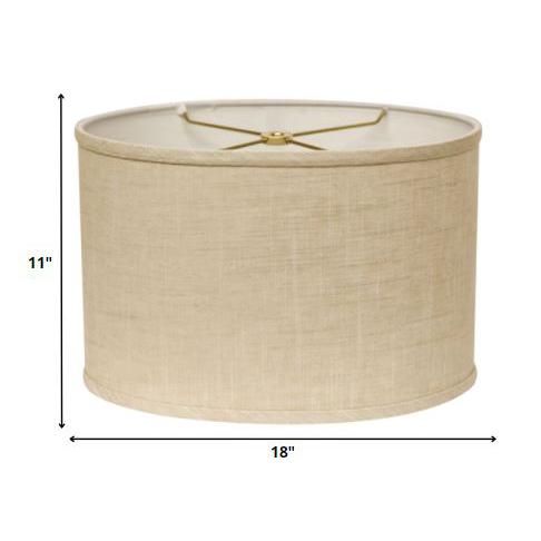 18" Light Wheat Throwback Oval Linen Lampshade. Picture 5