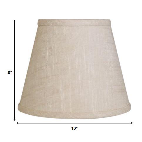 10" Light Wheat Hardback Empire Linen Lampshade. Picture 6