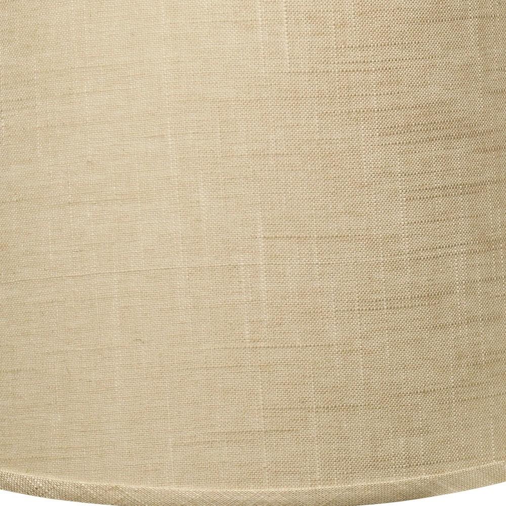 14" Light Wheat Rounded Empire Slanted Linen Lampshade. Picture 5