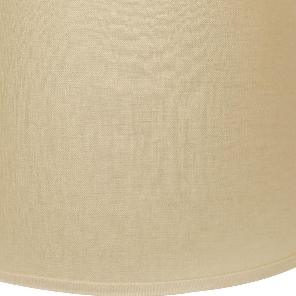 14" Parchment Biege Rounded Empire Slanted Linen Lampshade. Picture 5