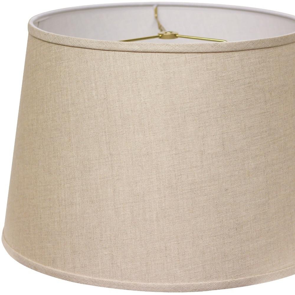 14" Dark Wheat Rounded Empire Slanted Linen Lampshade. Picture 4