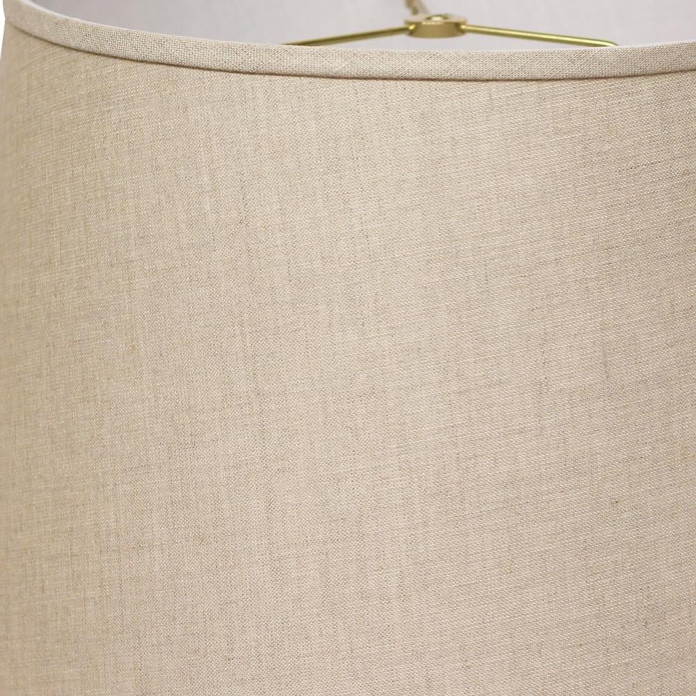 14" Dark Wheat Rounded Empire Slanted Linen Lampshade. Picture 5