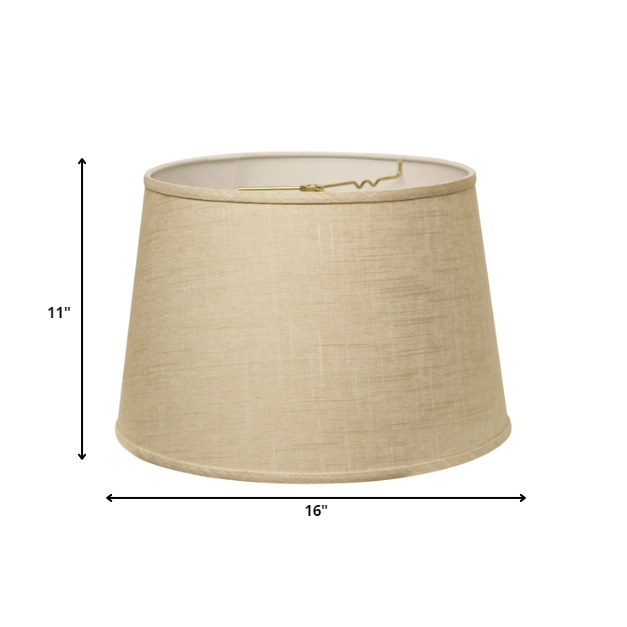 16" Light Wheat Rounded Empire Slanted Linen Lampshade. Picture 6