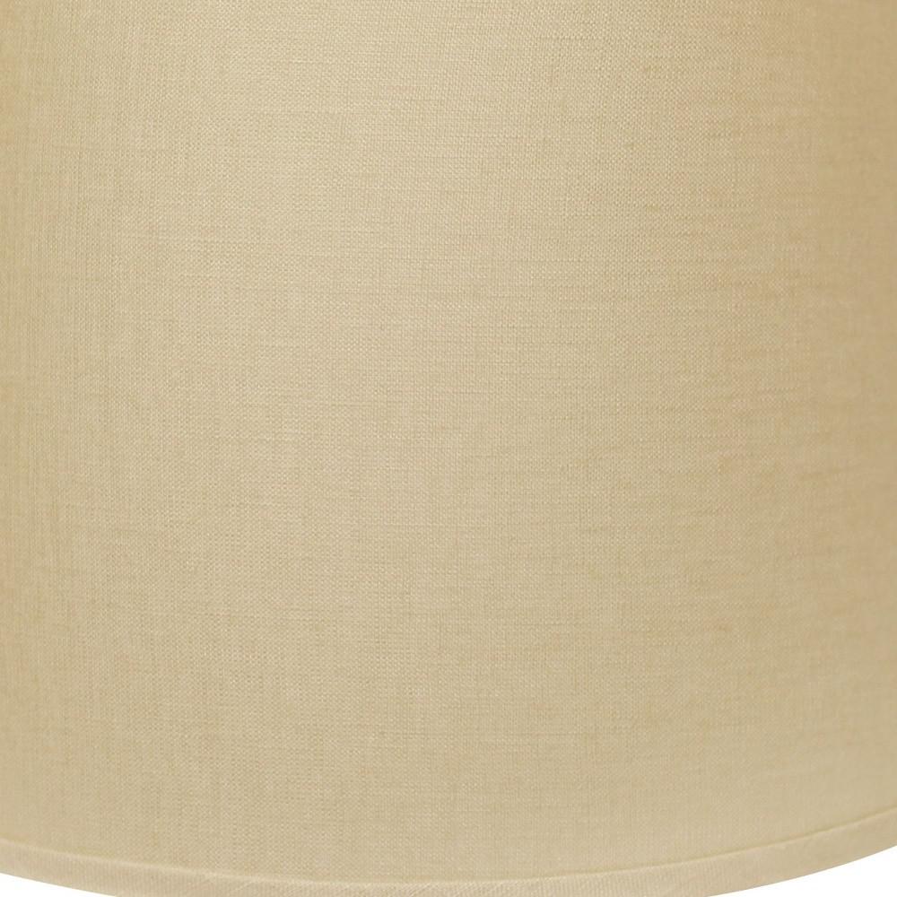 16" Parchment Biege Rounded Empire Slanted Linen Lampshade. Picture 5
