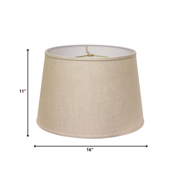 16" Dark Wheat Rounded Empire Slanted Linen Lampshade. Picture 6