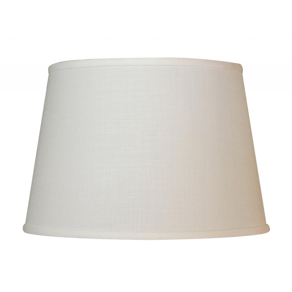 16" White Rounded Empire Slanted Linen Lampshade. Picture 3