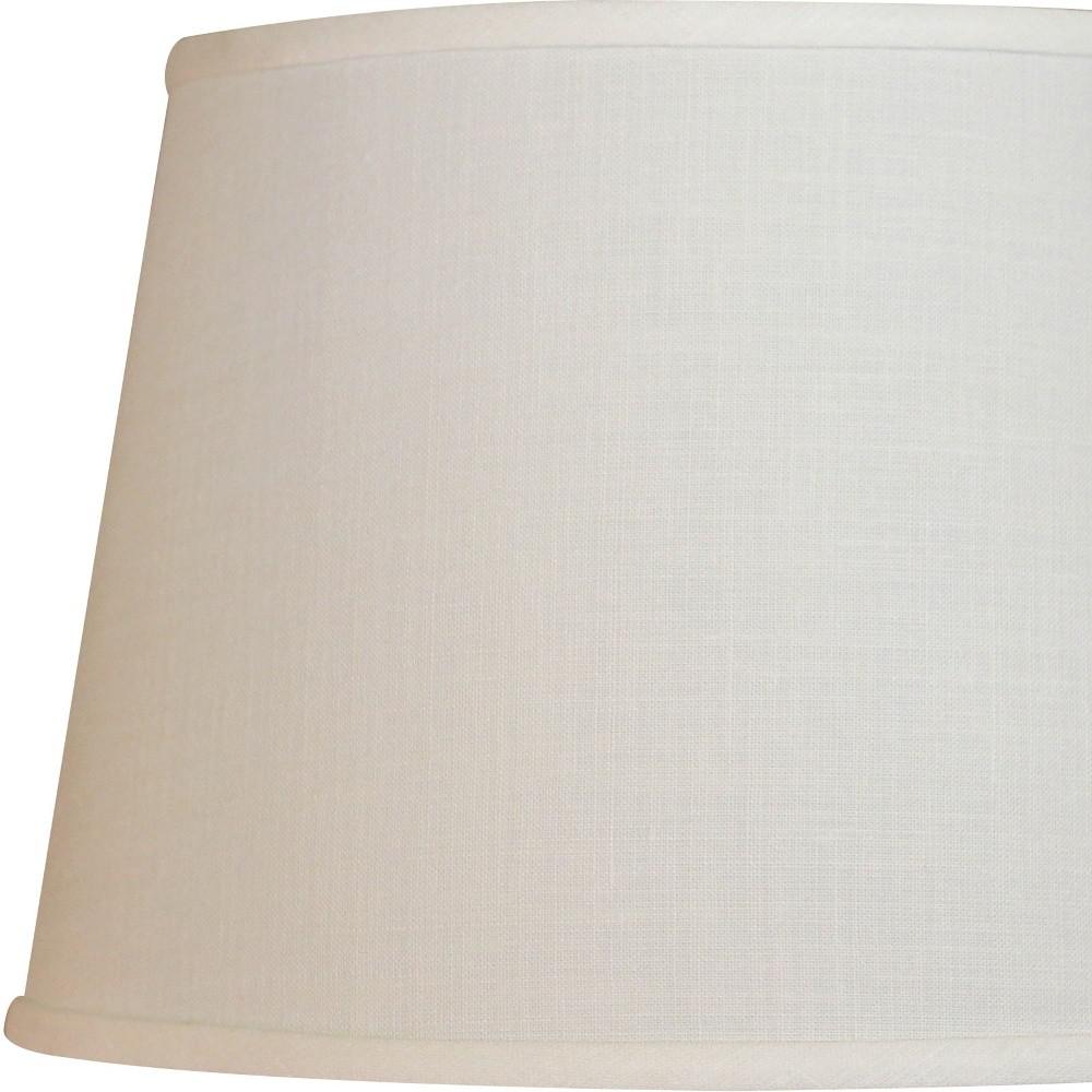 16" White Rounded Empire Slanted Linen Lampshade. Picture 4